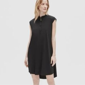Eileen Fisher Fine Jersey Mandarin Collar Shirt Dress
